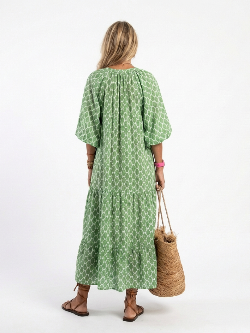 Apolline | Robe midi à manches trois quarts