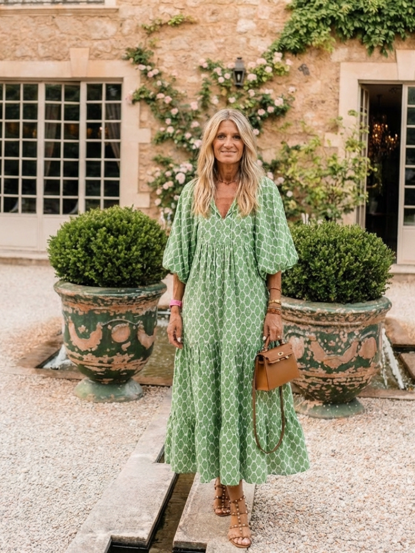Apolline | Robe midi à manches trois quarts