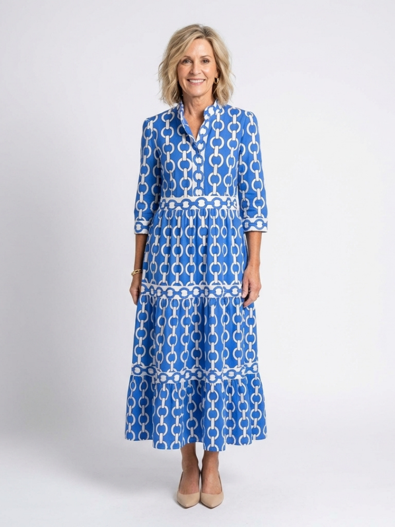 Ysolde | Robe midi à manches trois quarts
