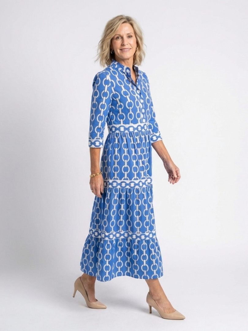 Ysolde | Robe midi à manches trois quarts