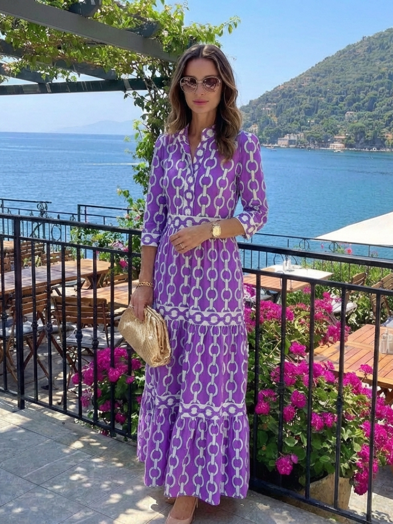 Ysolde | Robe midi à manches trois quarts