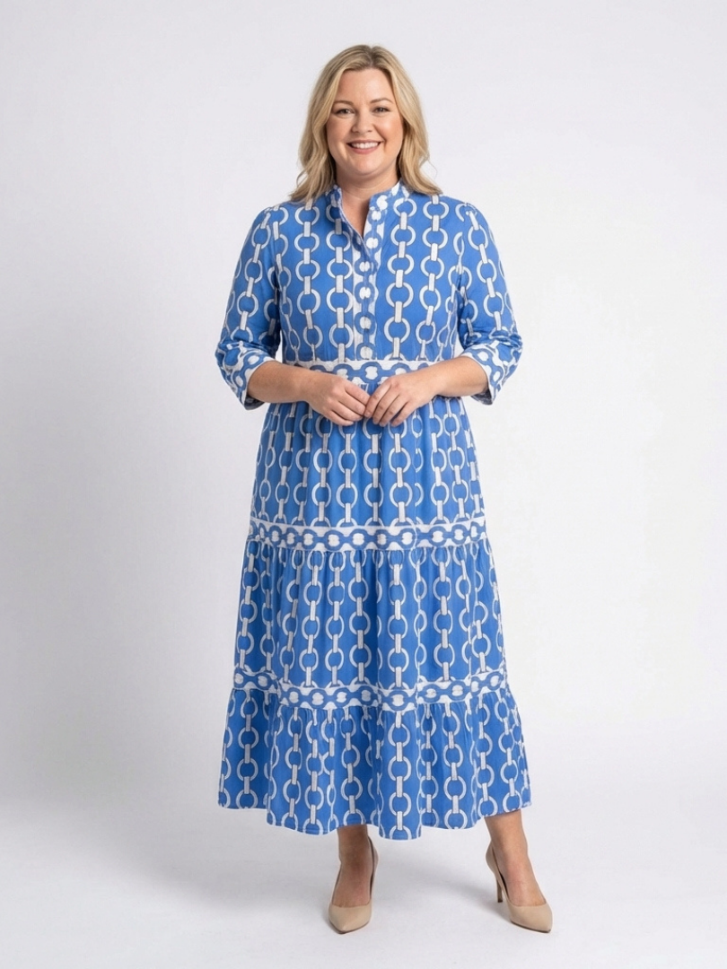 Ysolde | Robe midi à manches trois quarts