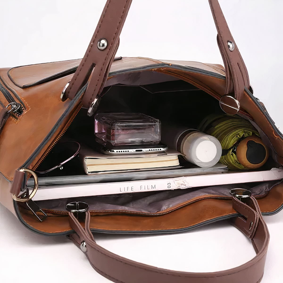 Amandine | Sac Cabas Multi-Poches Cuir Vintage
