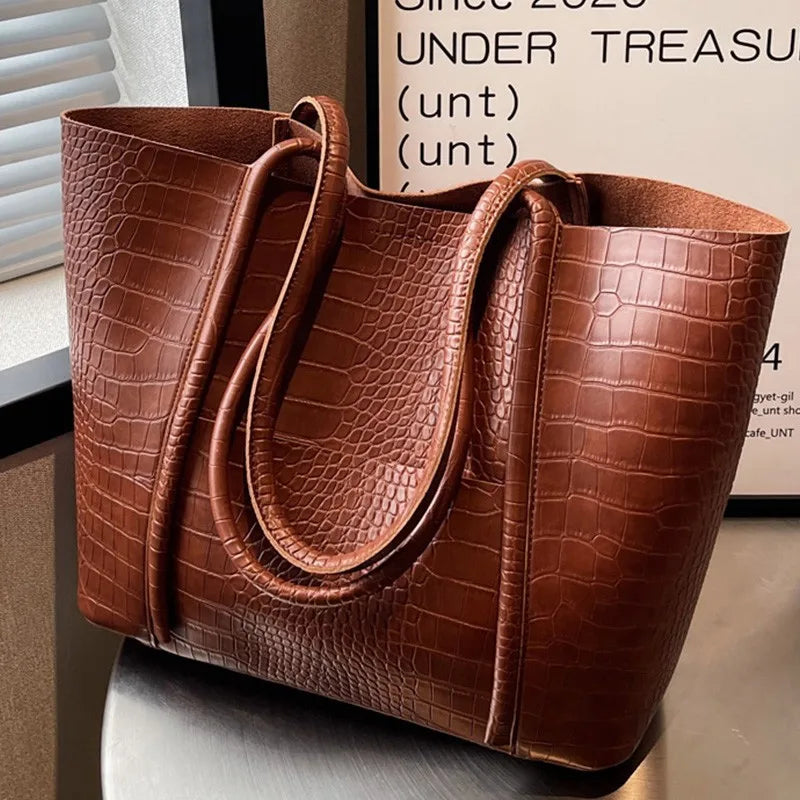 Victoire | Sac Cabas Effet Croco Élégance Structurée