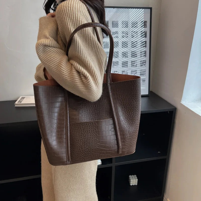 Victoire | Sac Cabas Effet Croco Élégance Structurée