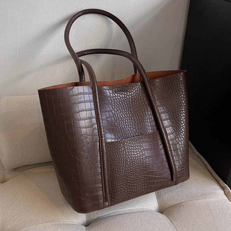 Victoire | Sac Cabas Effet Croco Élégance Structurée