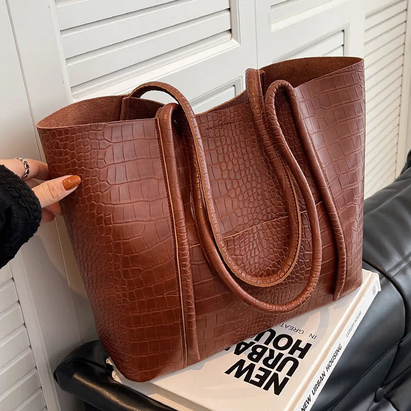 Victoire | Sac Cabas Effet Croco Élégance Structurée