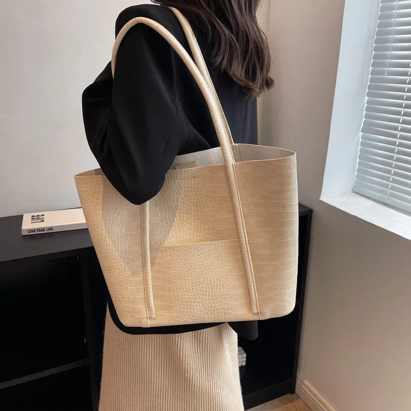 Victoire | Sac Cabas Effet Croco Élégance Structurée