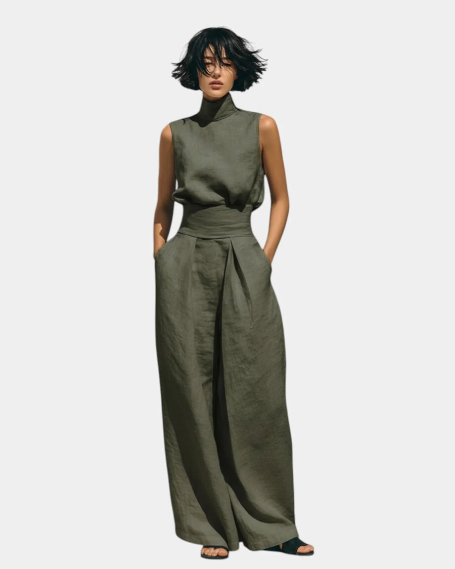 Falyne | Ensemble débardeur et pantalon large minimaliste
