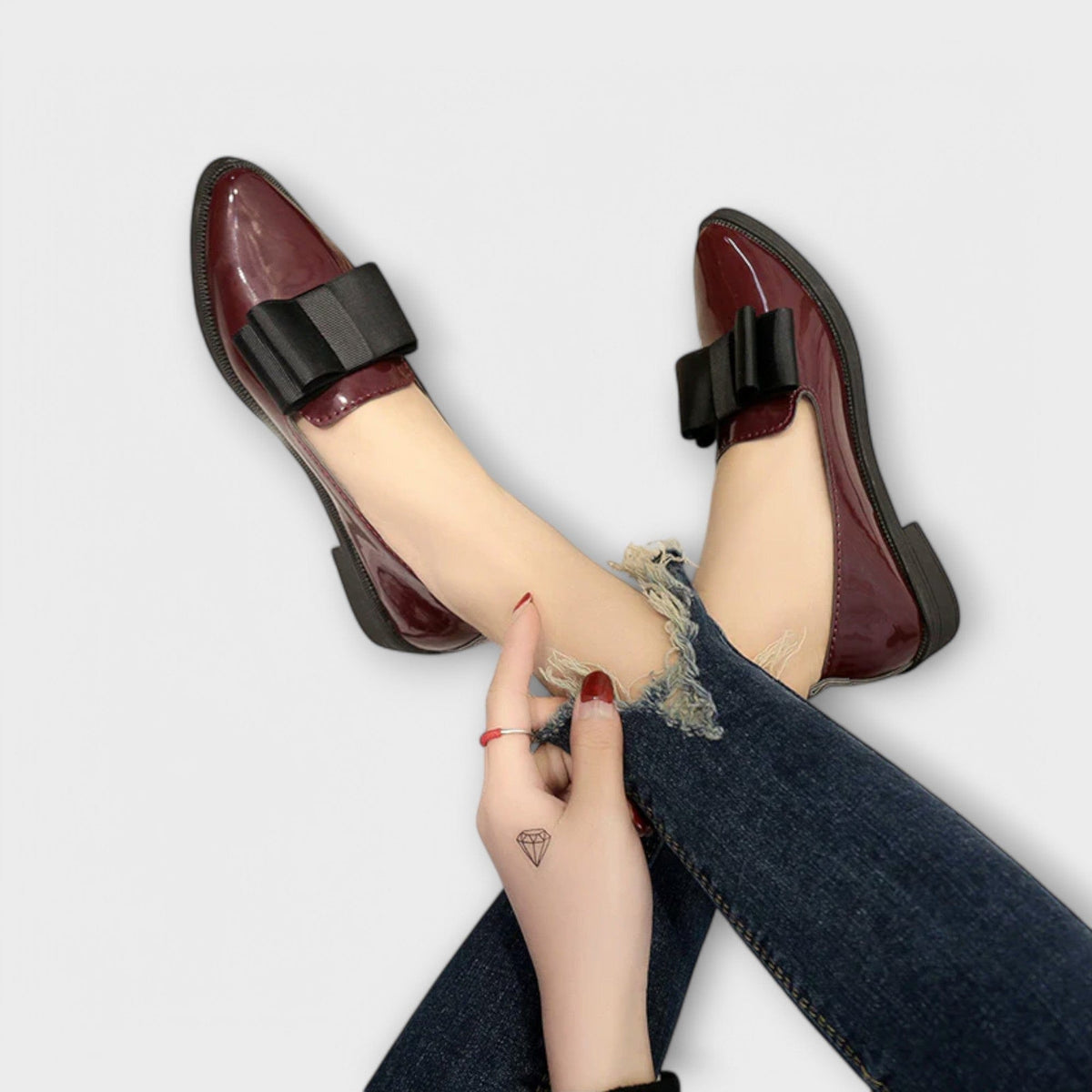 Charlotte | Mocassins Vernis à Nœud