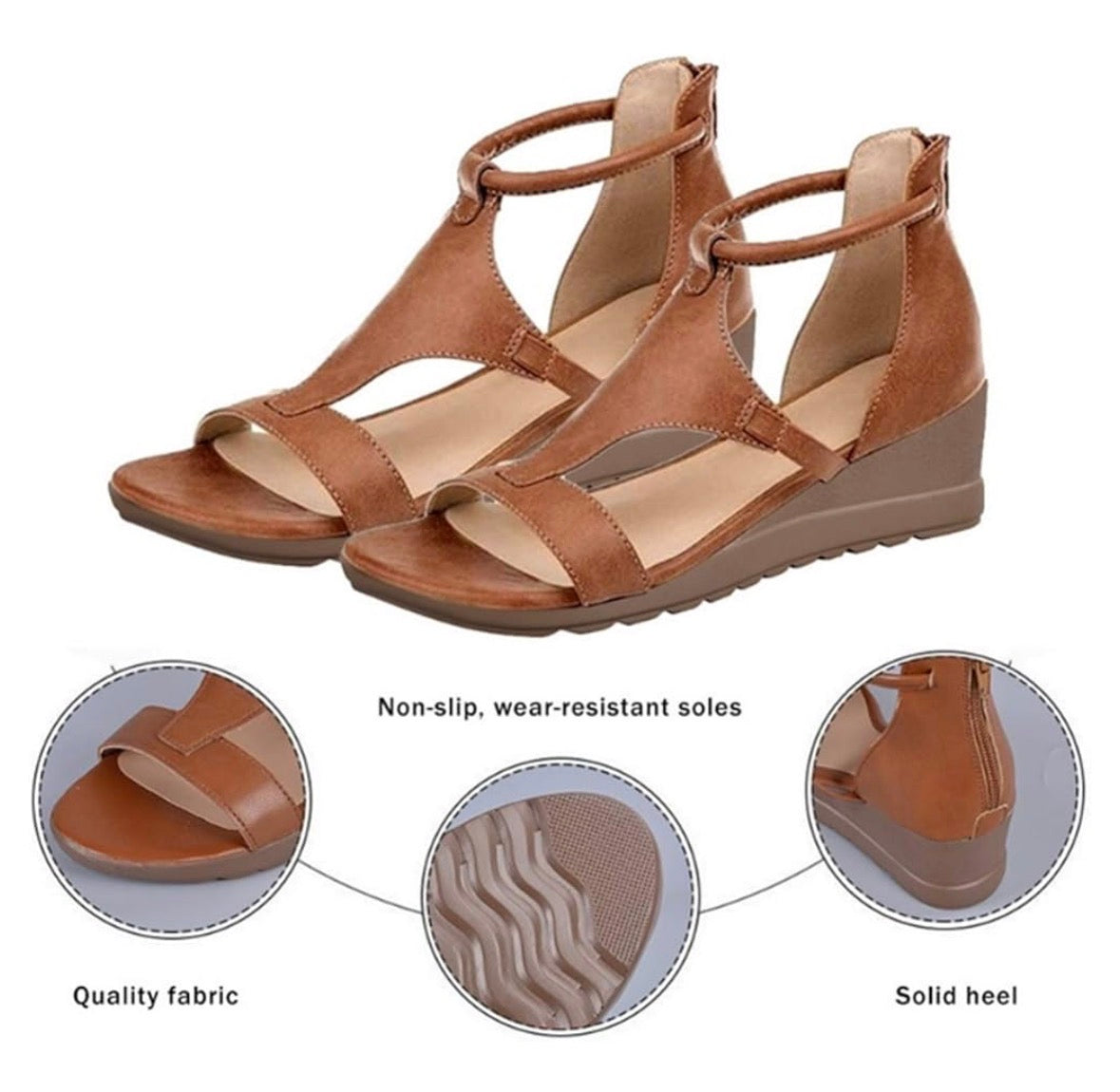 Charlotte | Sandales Compensées Minimalistes Chic