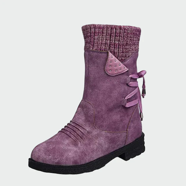 Maëlle | Bottines Hiver Tricot & Suédé