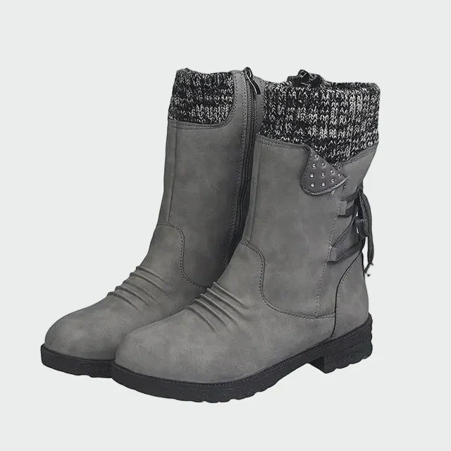 Maëlle | Bottines Hiver Tricot & Suédé