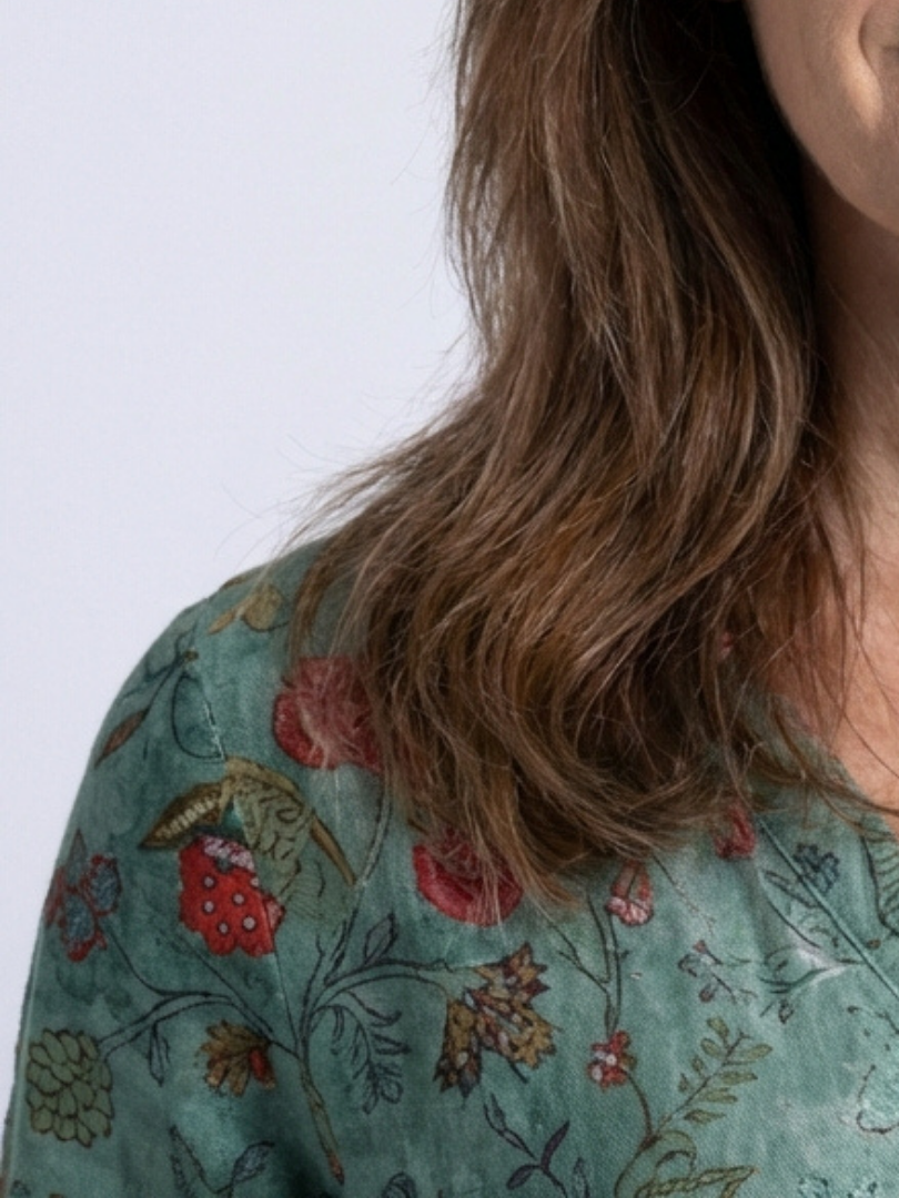 Marina | Robe Maxi à Manches Trois Quarts