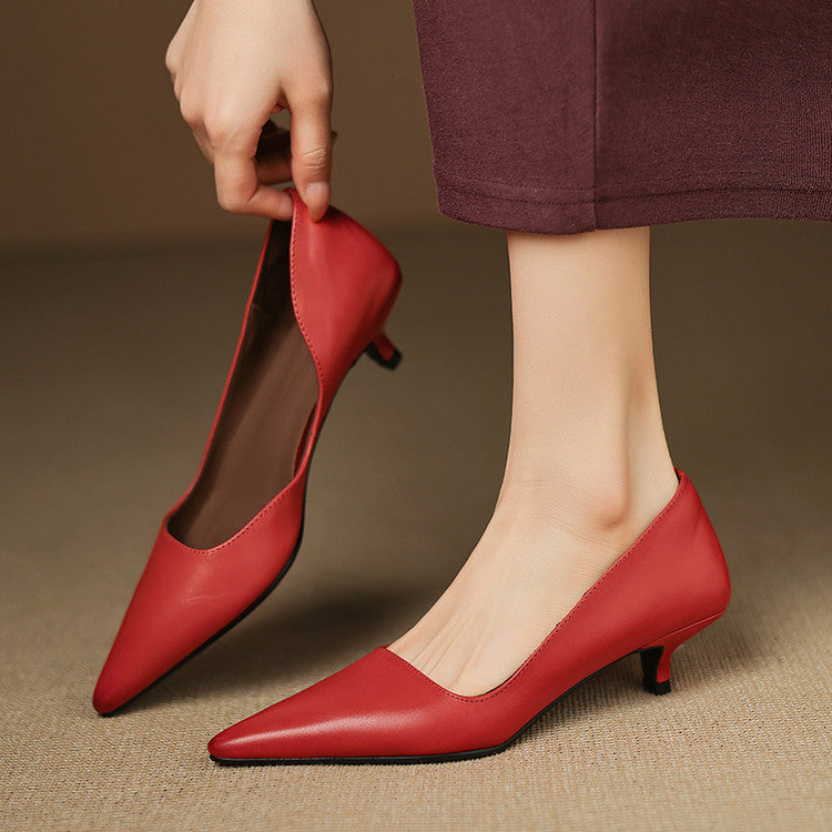 Manon | Escarpins Kitten Heel en Cuir