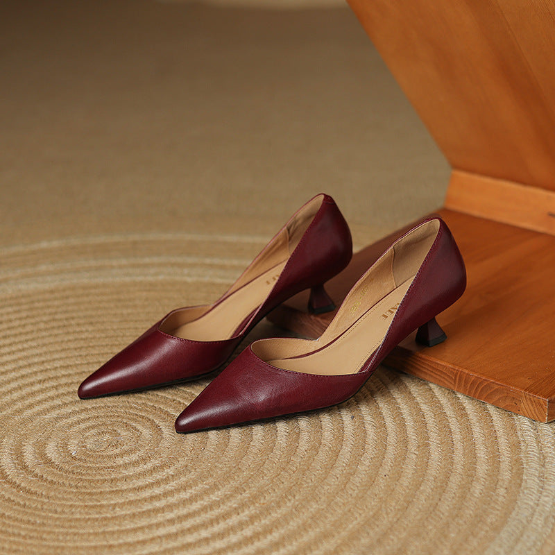 Nathalie | Escarpins Petit Talon en Cuir