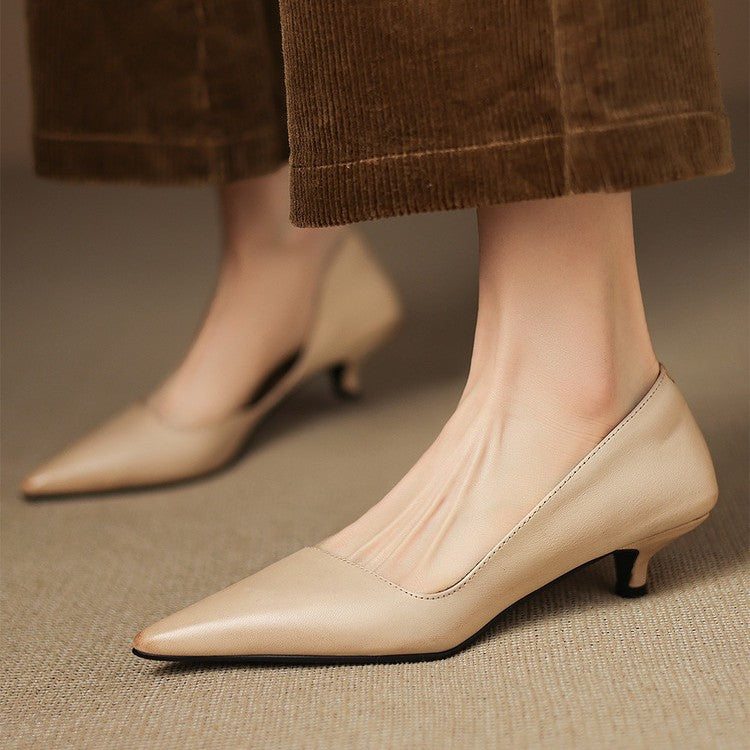 Manon | Escarpins Kitten Heel en Cuir