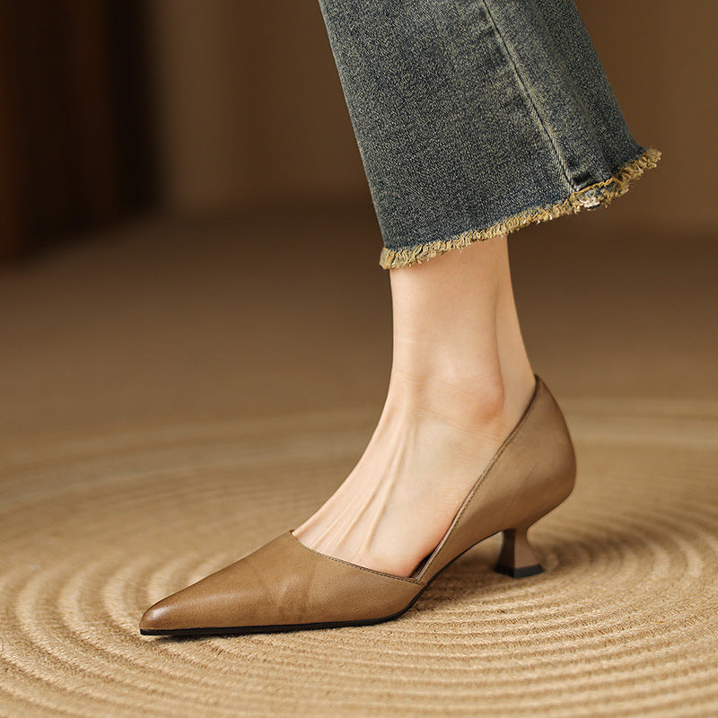 Nathalie | Escarpins Petit Talon en Cuir