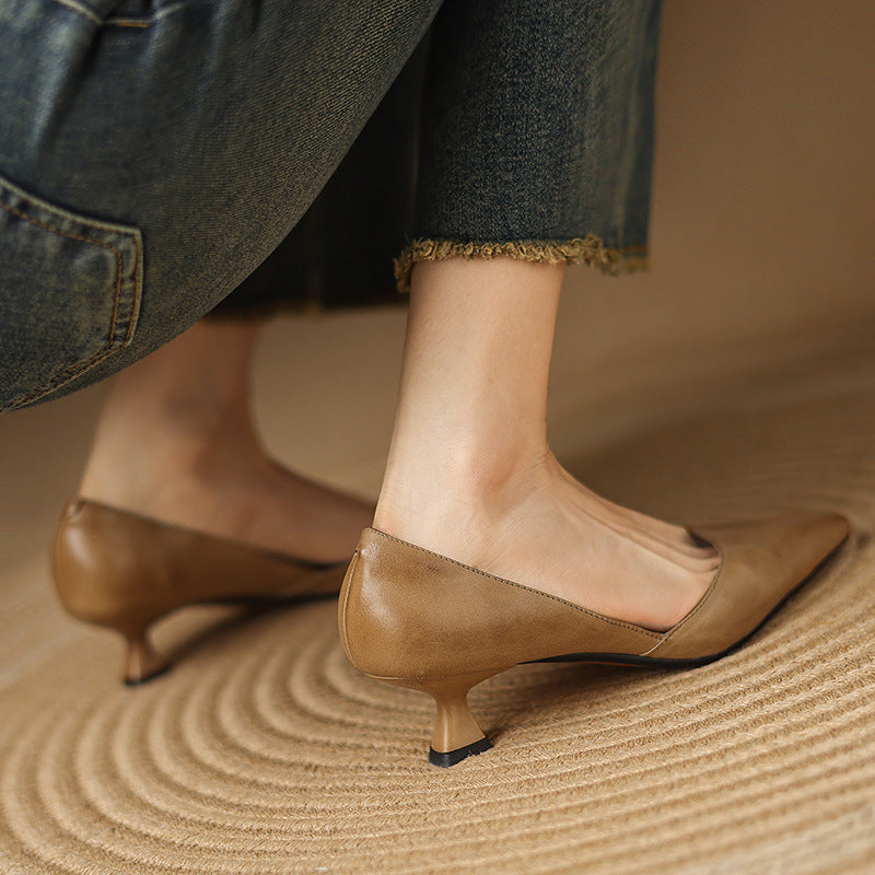 Nathalie | Escarpins Petit Talon en Cuir