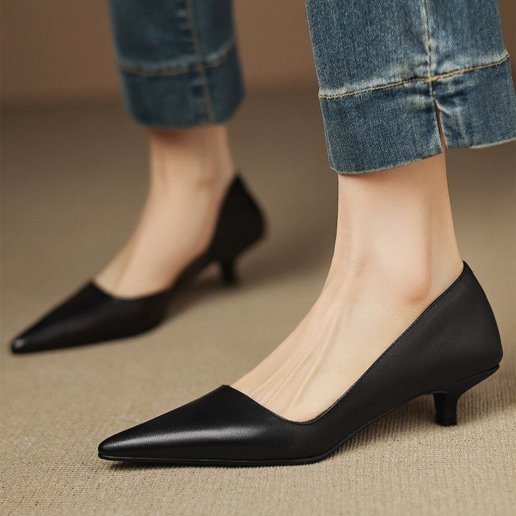 Manon | Escarpins Kitten Heel en Cuir