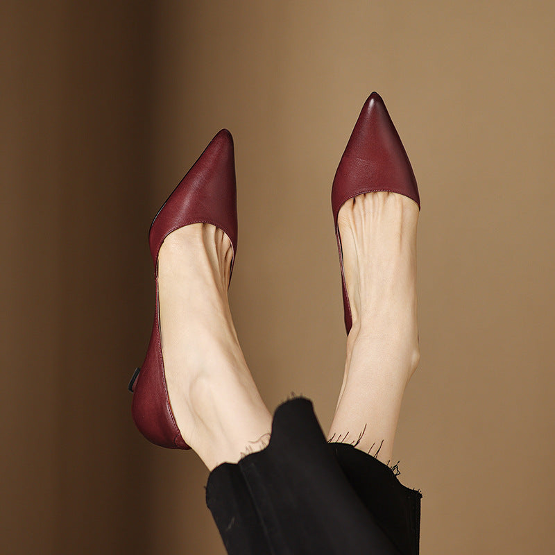 Nathalie | Escarpins Petit Talon en Cuir