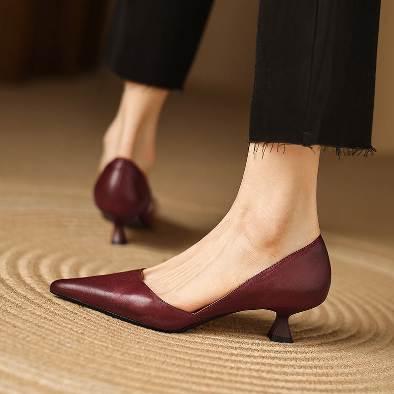 Nathalie | Escarpins Petit Talon en Cuir