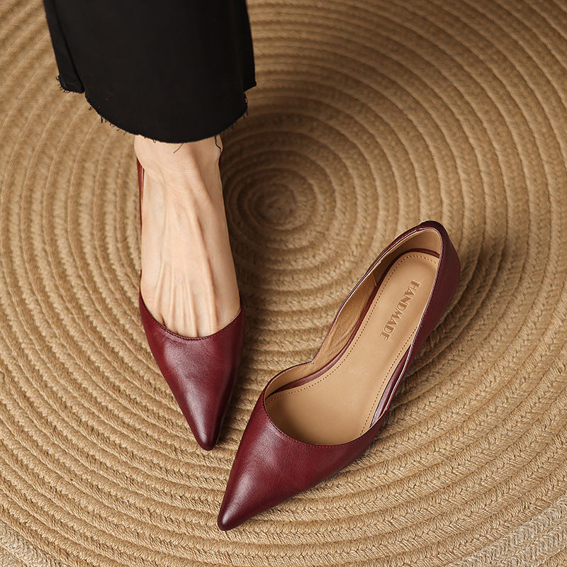 Nathalie | Escarpins Petit Talon en Cuir