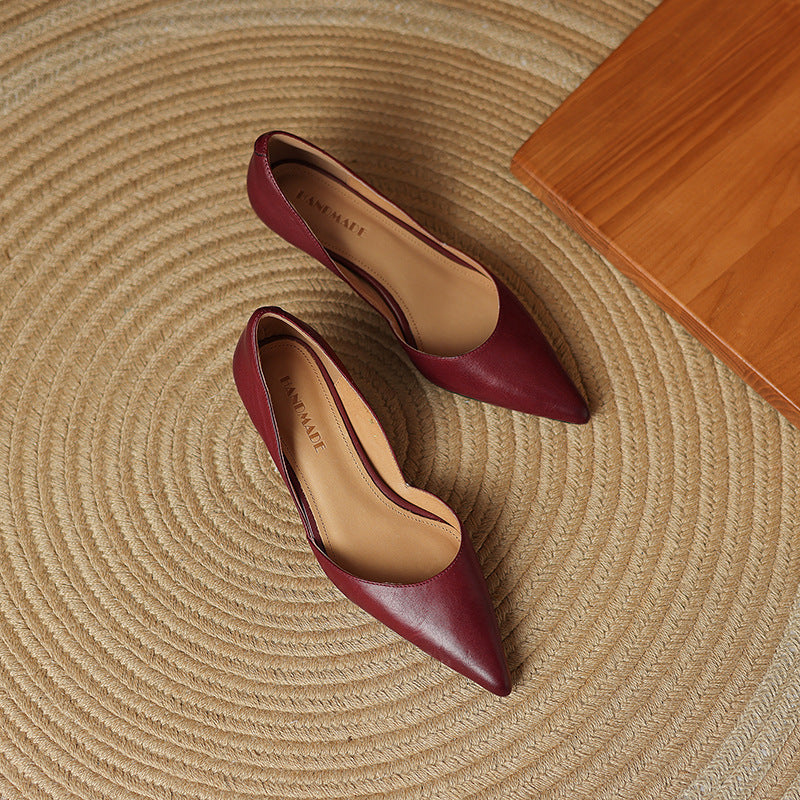 Nathalie | Escarpins Petit Talon en Cuir