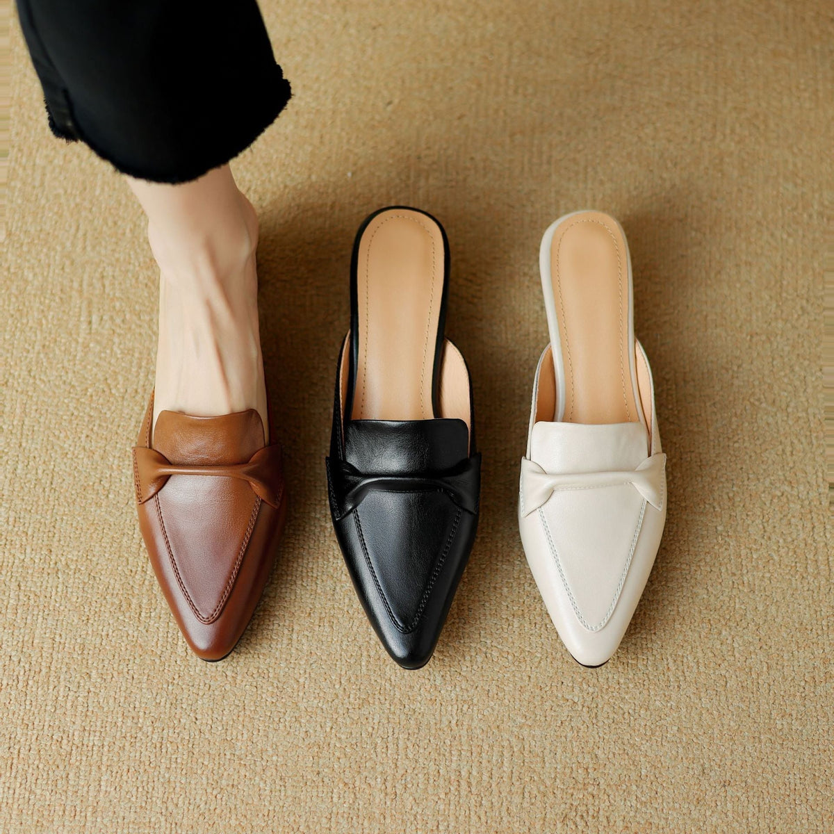 Béatrice | Mules Pointues en Cuir
