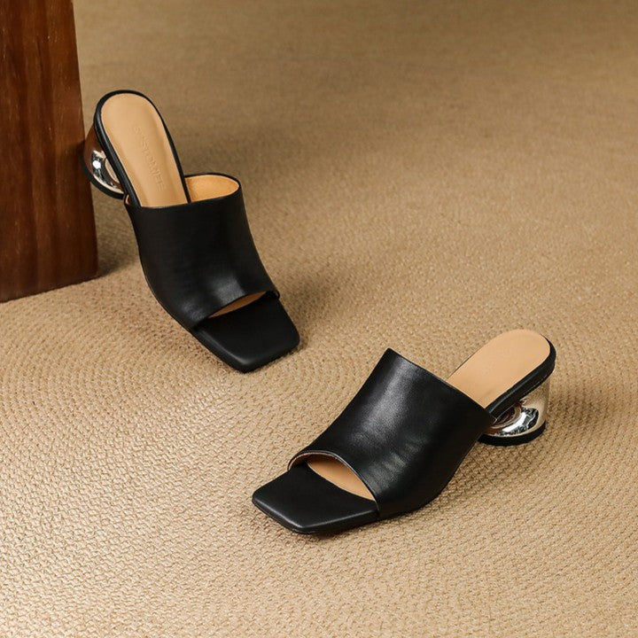 Odile | Mules à Talon Sculpté