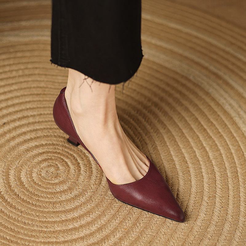 Nathalie | Escarpins Petit Talon en Cuir