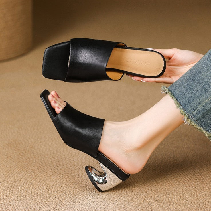 Odile | Mules à Talon Sculpté