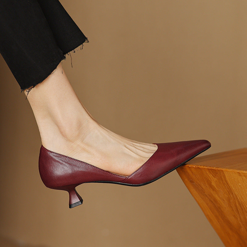 Nathalie | Escarpins Petit Talon en Cuir