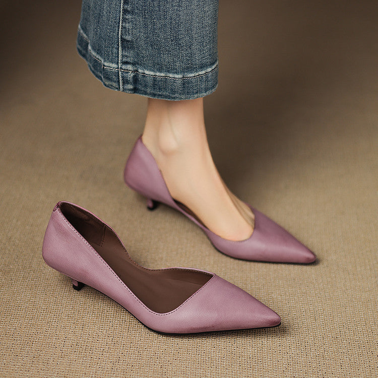 Manon | Escarpins Kitten Heel en Cuir