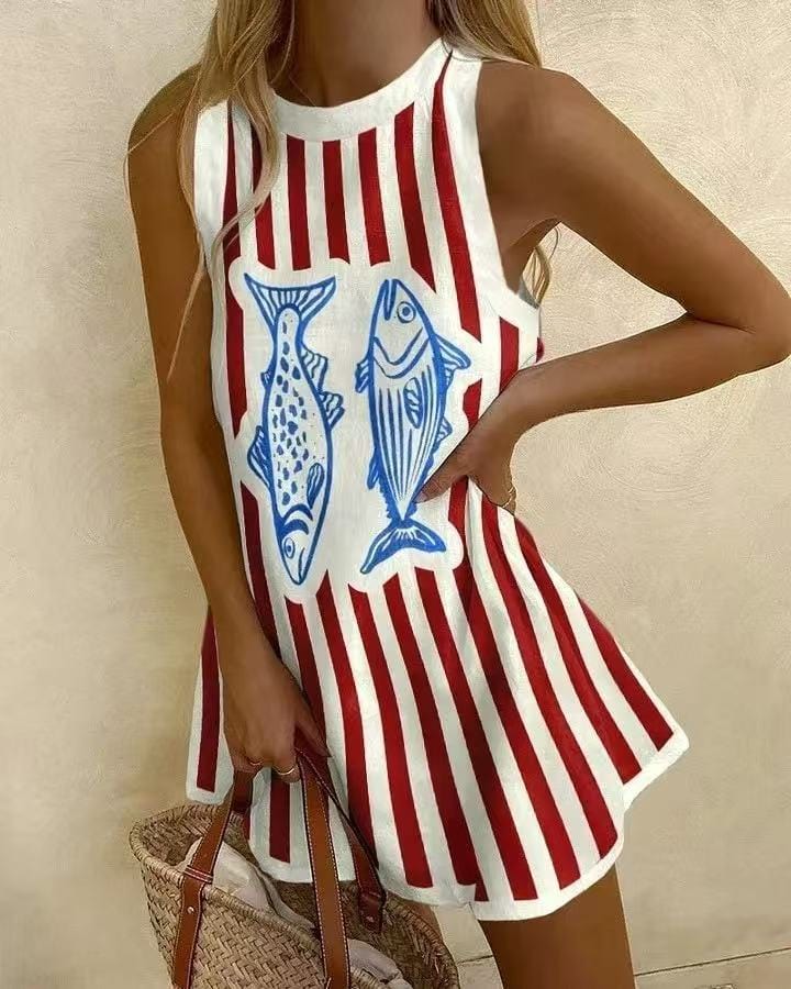 Marine | Robe Rayée Ludique