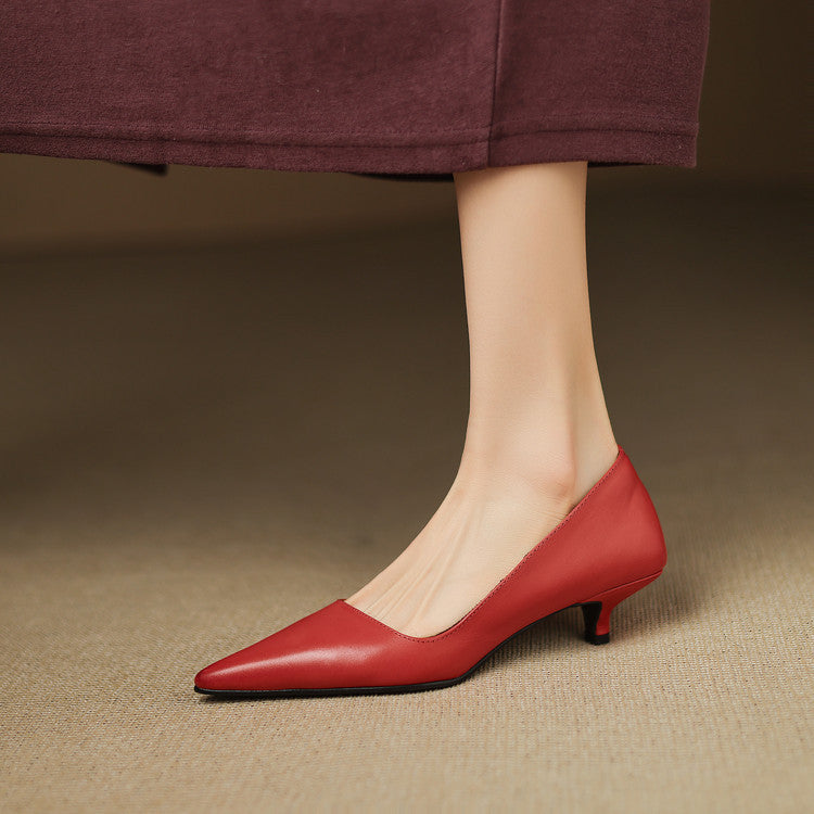 Manon | Escarpins Kitten Heel en Cuir