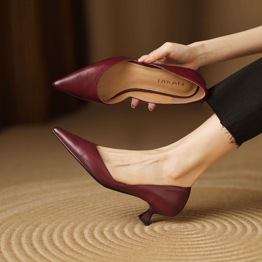 Nathalie | Escarpins Petit Talon en Cuir