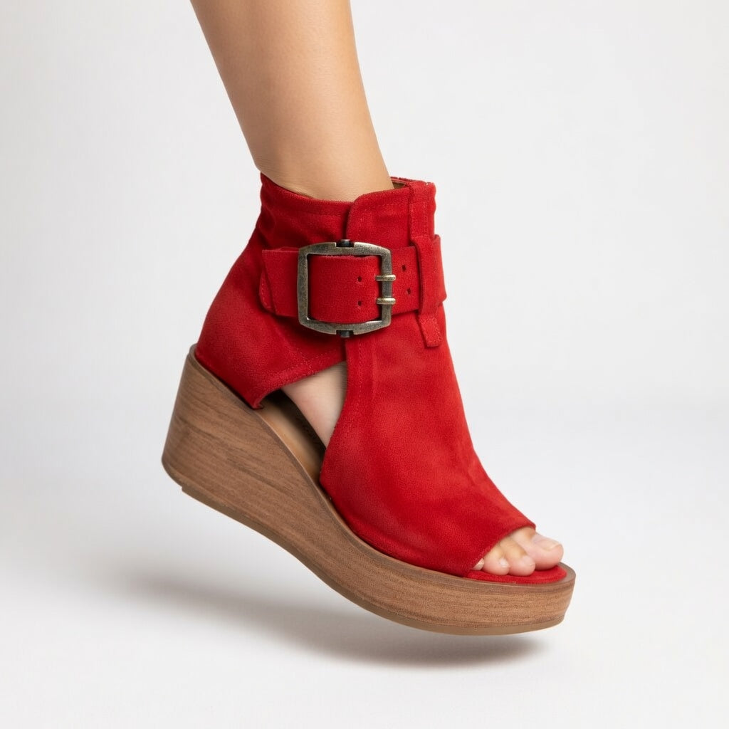 Lila | Bottines compensées ouvertes