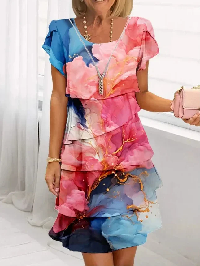 Isalys | Robe Élégante Aquarelle Florale