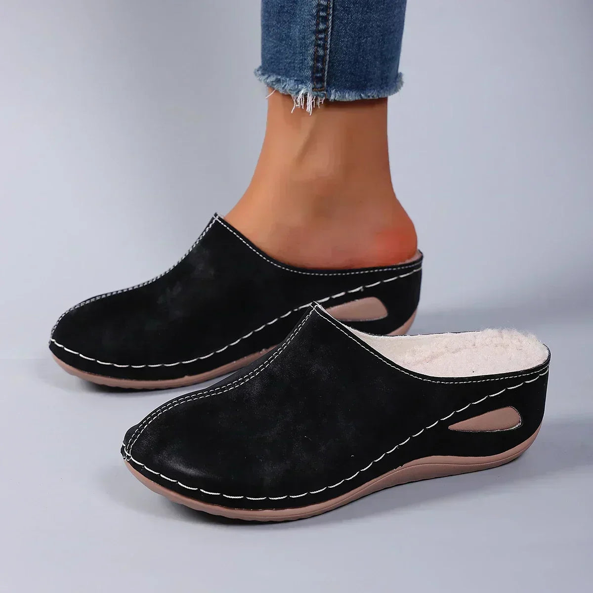 Élise | Mules Orthopédiques Fourrées