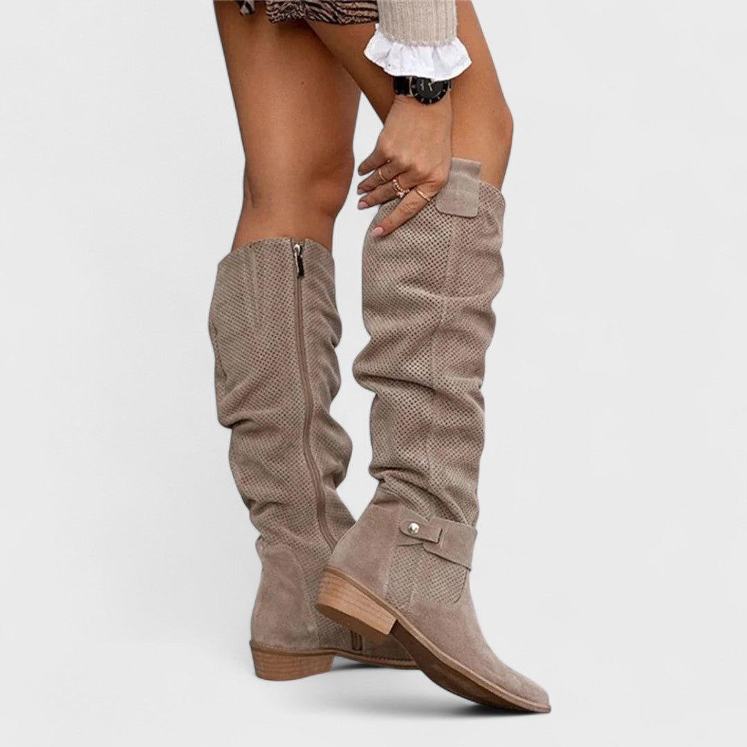 Sophie | Bottes Hautes Suédées Élégantes