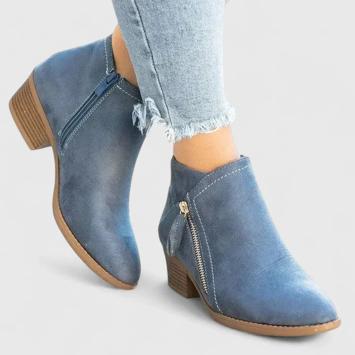 Héloïse | Bottines Suédées Zip Élégant