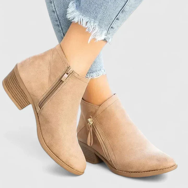 Héloïse | Bottines Suédées Zip Élégant