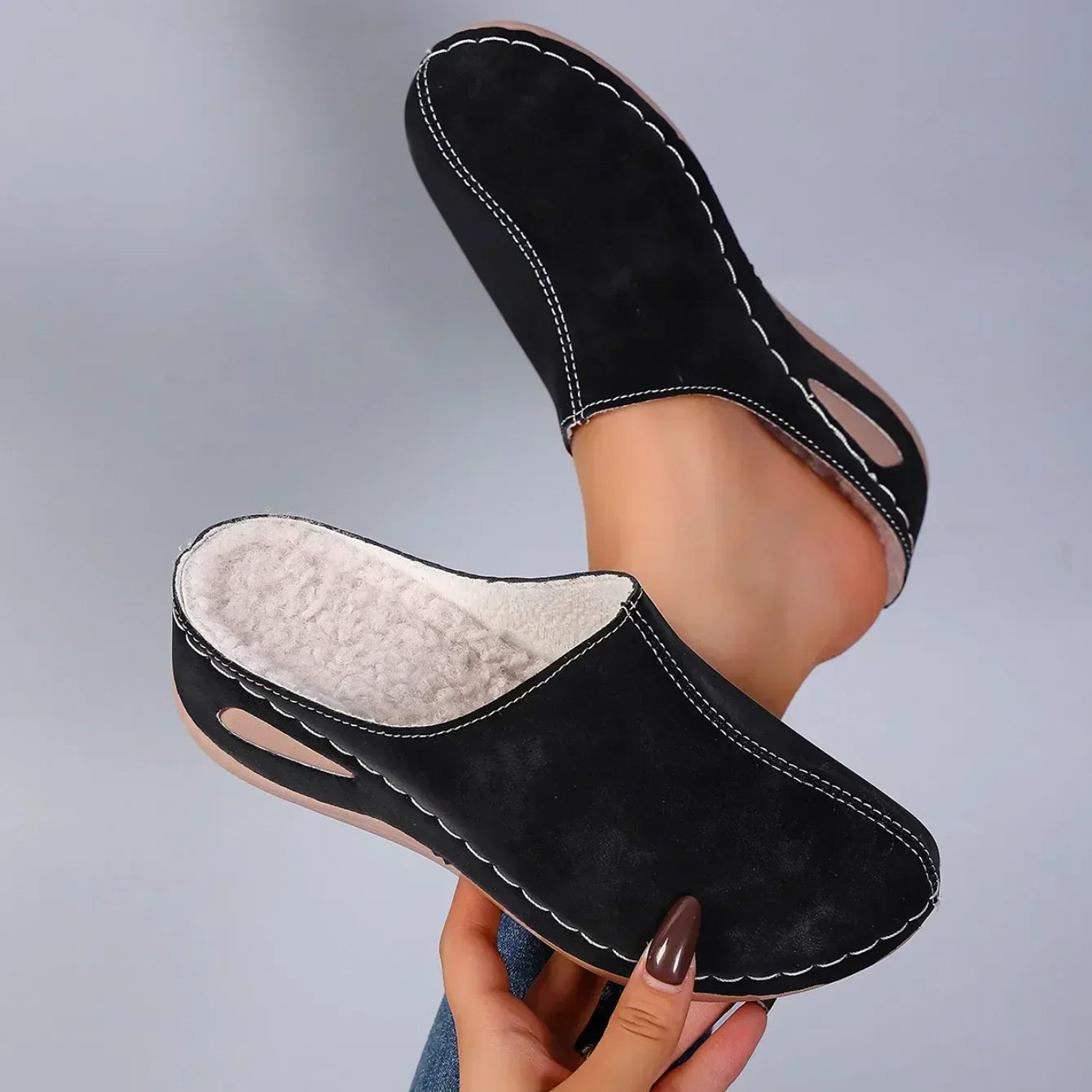 Élise | Mules Orthopédiques Fourrées