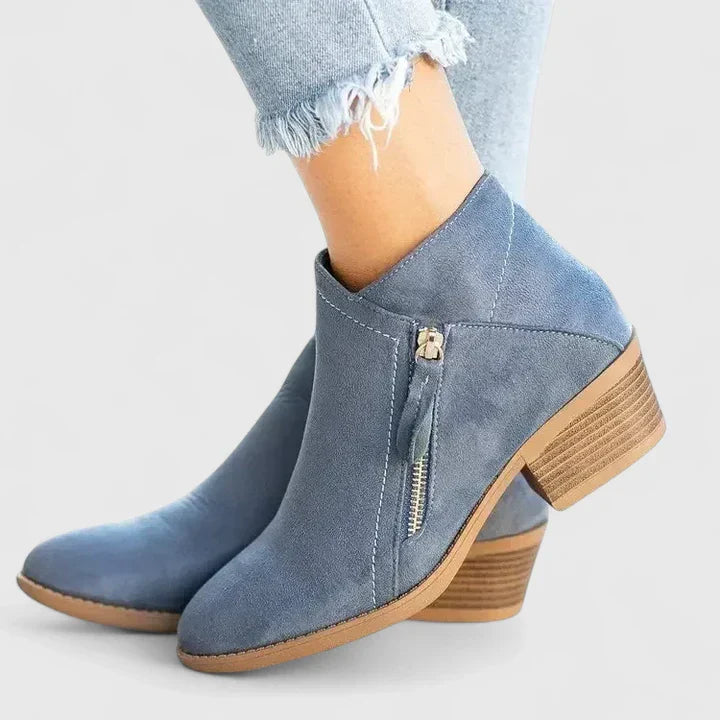 Héloïse | Bottines Suédées Zip Élégant