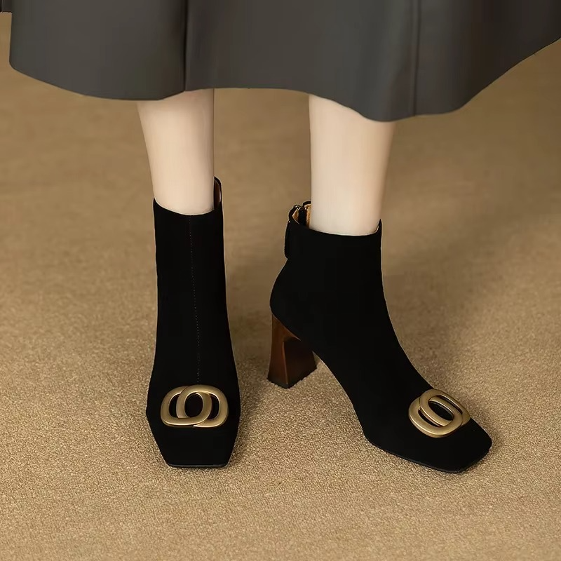 Sylvie | Bottines en Velours à Talon