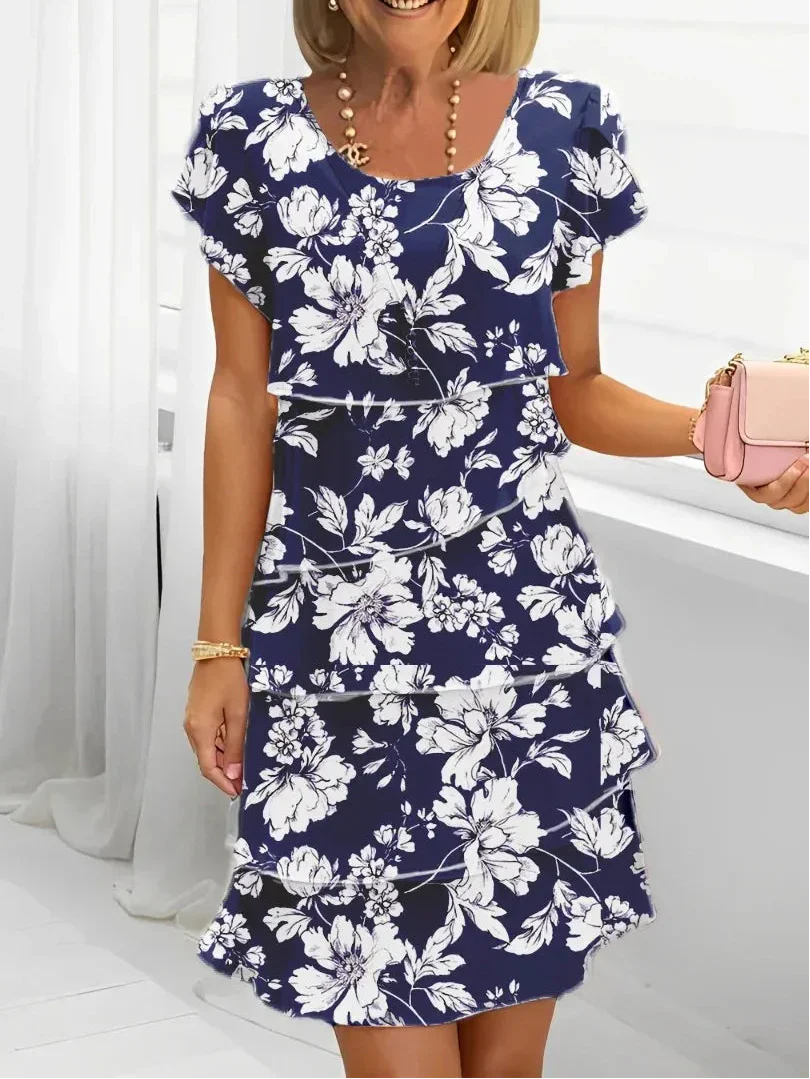 Navyssa | Robe Élégante Fleur de Nuit