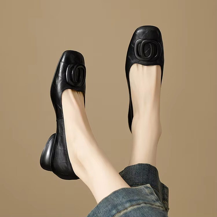 Valérie | Ballerines Carrées à Ornement