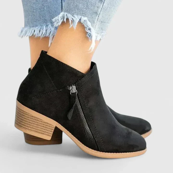 Héloïse | Bottines Suédées Zip Élégant