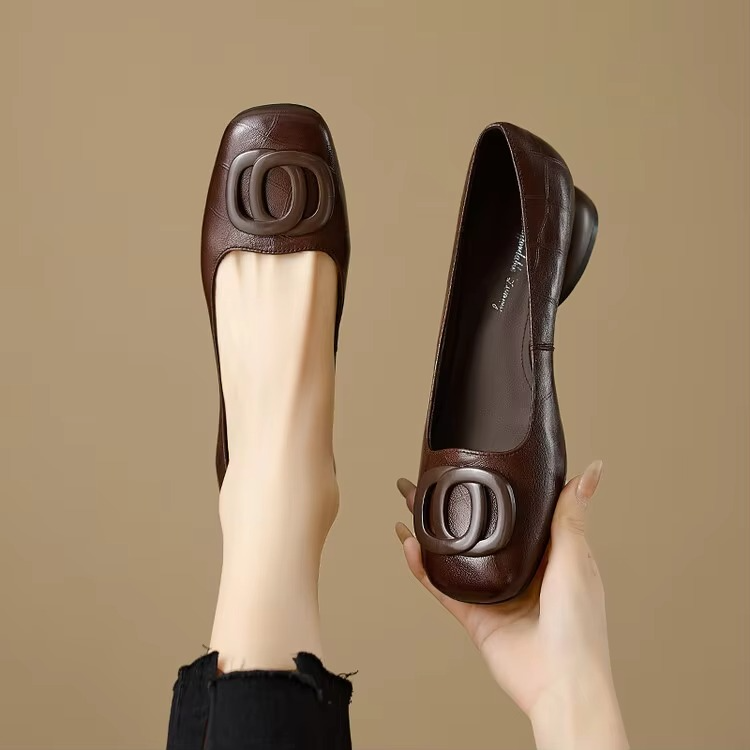 Valérie | Ballerines Carrées à Ornement
